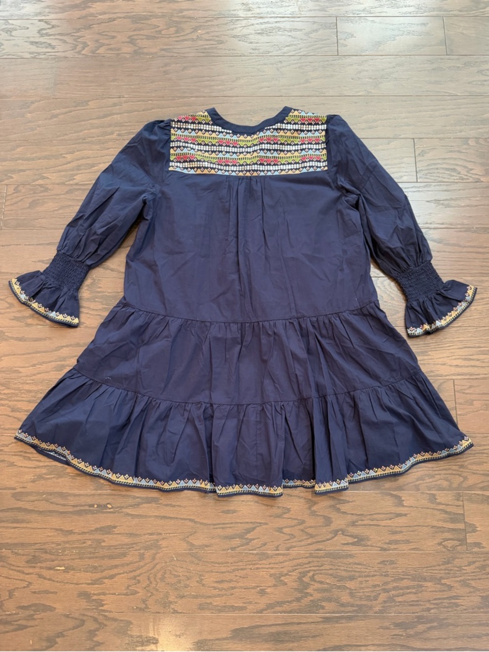 Tuckernuck Pomander Place Navy Embroidered Sequin Kenzo Swing Dress Size XXL - Picture 5 of 11